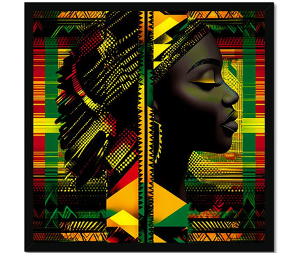 Abstract Red and Green Black Queen Fusion Framed Print