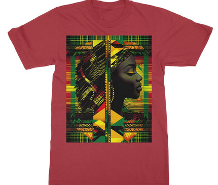 Abstract Red and Green Black Queen Fusion Softstyle T-Shirt