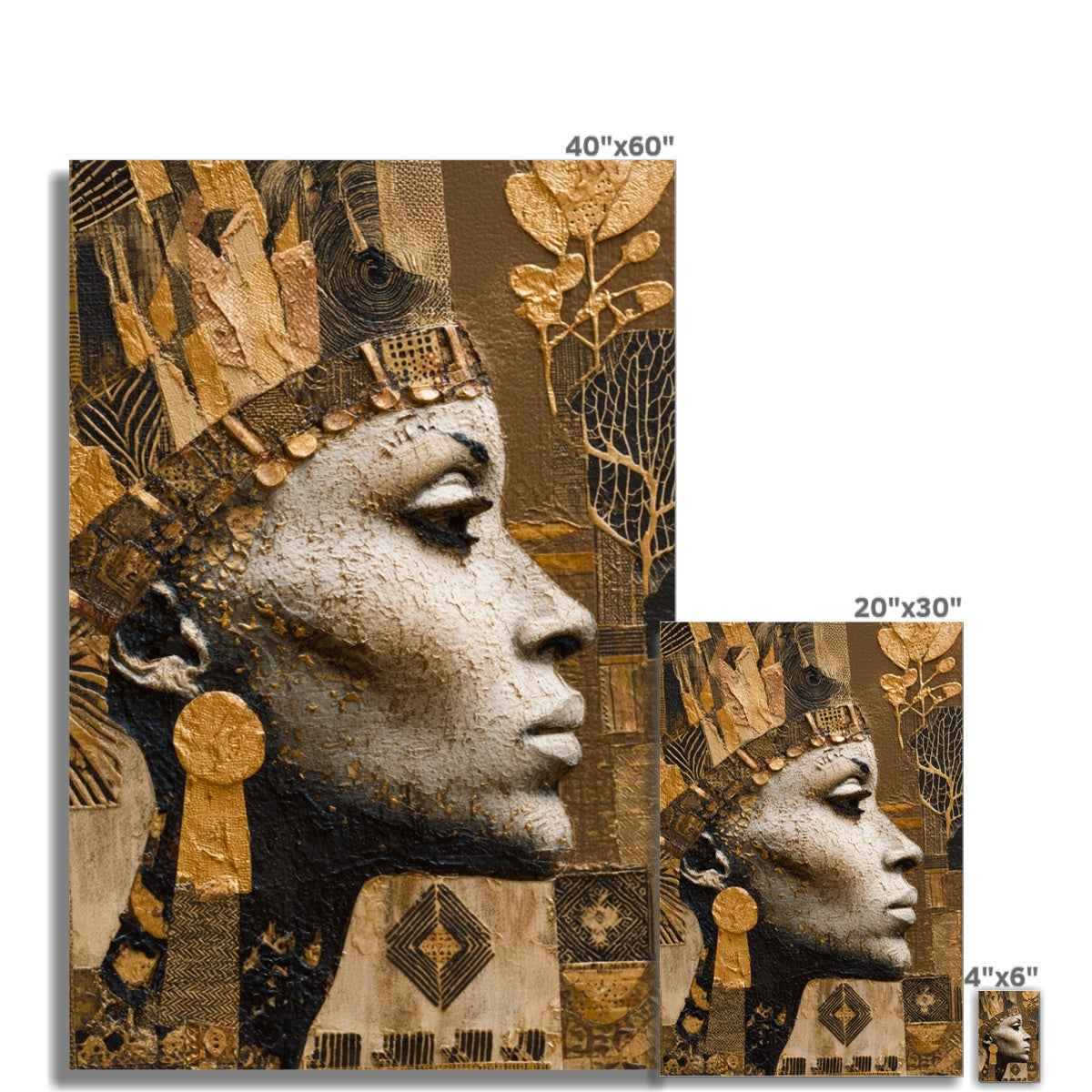 Afrocentric Golden Empress Giclee Print on Hahnemuhle German Etching Paper