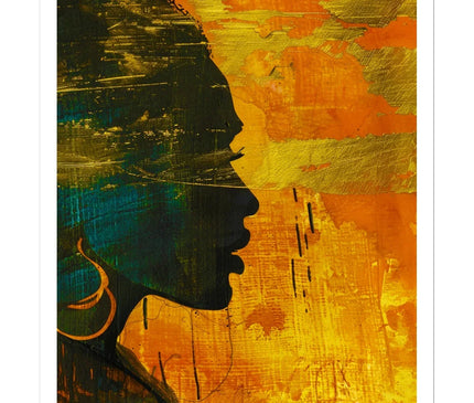 Golden Afrocentric Silhouette Sticker - D'Sare