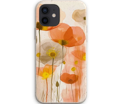 Poppy Echoes Golden Peach Escape 06 Eclectic Art Eco Phone Case - D'Sare
