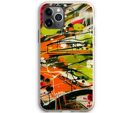 Neon Splatter Symphony: Urban Graffiti Art Eco Phone Case - D'Sare