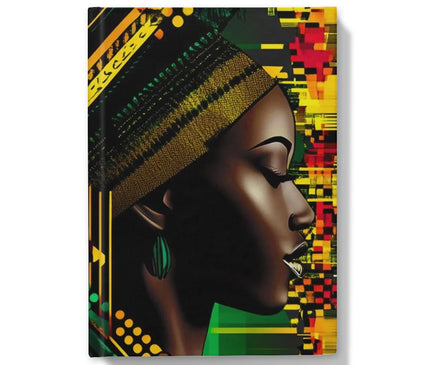 African Print Red Green Yellow Twin Energy  Hardback Journal - D'Sare