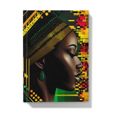 African Print Red Green Yellow Twin Energy  Hardback Journal - D'Sare