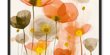 Poppy Echoes Golden Peach Escape Framed Photo Tile by Prodigi