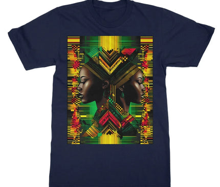 African Print Red Green Yellow Twin Energy  Softstyle T-Shirt - D'Sare