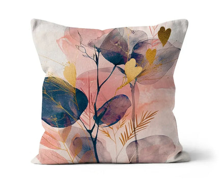 Peachy Blue Golden Flora Escape  Cushion - D'Sare