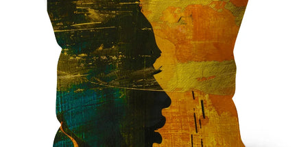 Golden Afrocentric Silhouette Cushion by Prodigi
