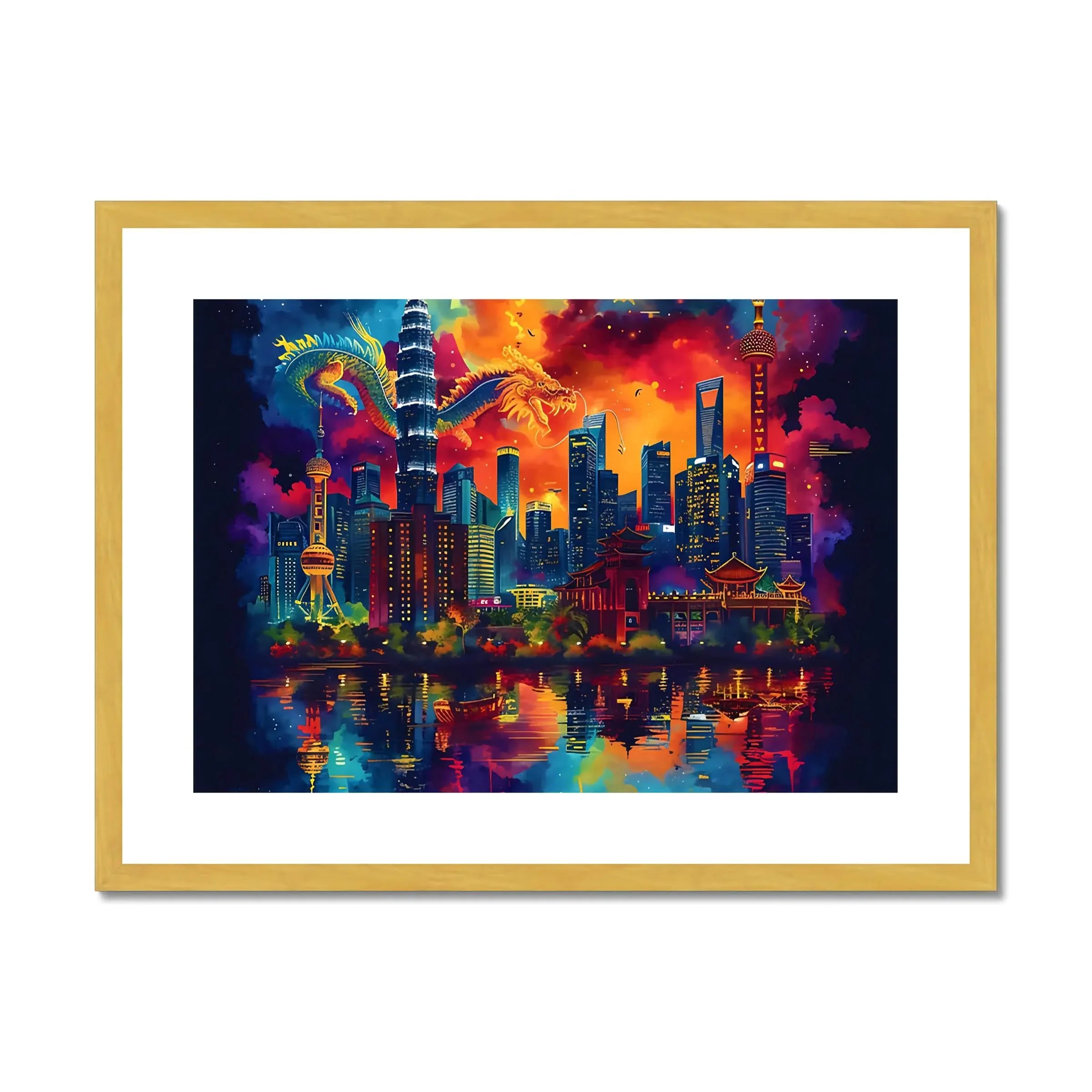 2024 Year Of The Dragon Celebration Antique Framed & Mounted Print - D'Sare