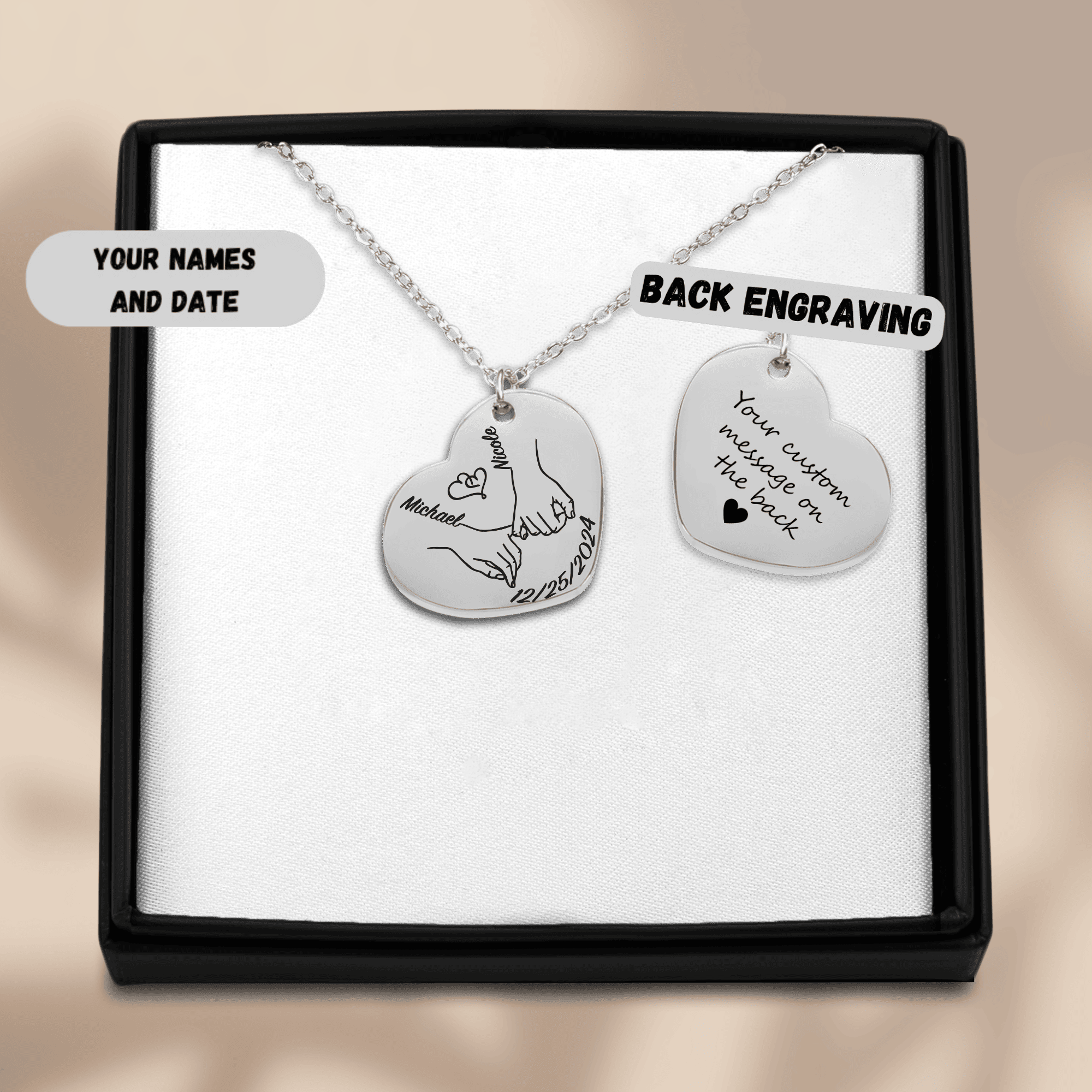 Our first christmas together Heart Necklace by OwnPrint