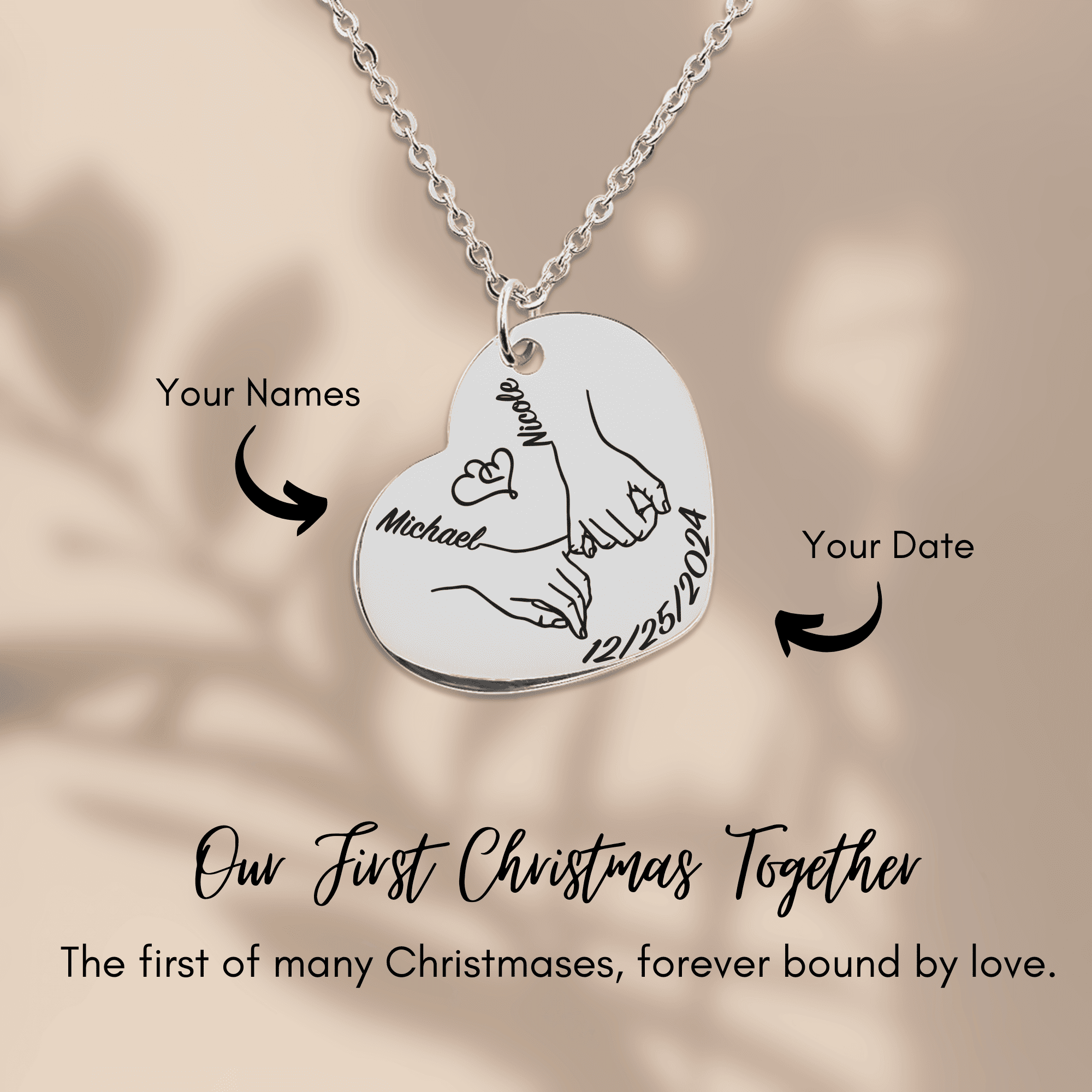 Our first christmas together Heart Necklace by OwnPrint