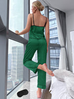 Women's color contrast sexy V-neck pajama sets