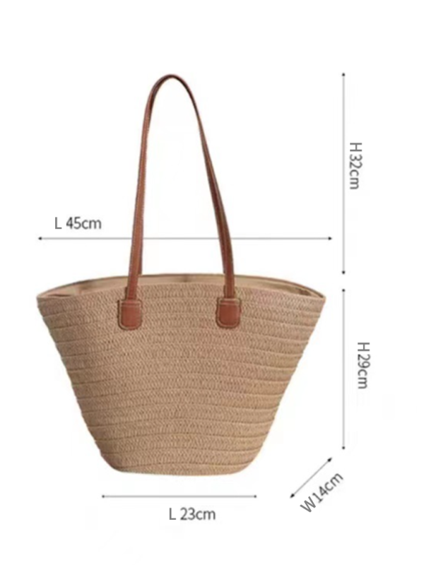 Single shoulder messenger woven bag women's new large capacity holiday beach bag commuter tote bag