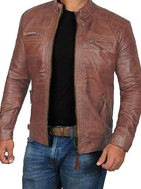 Classic Men's Polyester Woven Jacket with Straight Pockets
