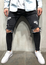 Men's Fashion Mid Waist Ripped Slim Jeans - D'Sare