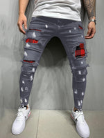 Men's Fashion Mid Waist Ripped Slim Jeans - D'Sare