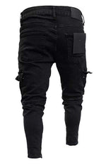 Men's Fashion Mid Waist Ripped Slim Jeans - D'Sare