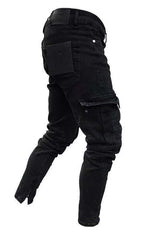 Men's Fashion Mid Waist Ripped Slim Jeans - D'Sare