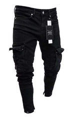 Men's Fashion Mid Waist Ripped Slim Jeans - D'Sare