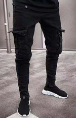 Men's Fashion Mid Waist Ripped Slim Jeans - D'Sare