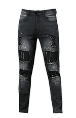 Men's Fashion Mid Waist Ripped Slim Jeans - D'Sare