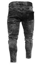 Men's Fashion Mid Waist Ripped Slim Jeans - D'Sare