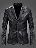 Men's Warm Casual Slim Leather Leather Suit - D'Sare