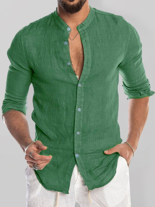 Casual Men's Loose Shirt Shirt Cotton Linen Shirt