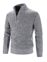 half turtleneck sweater men's zipper sweater slim fit