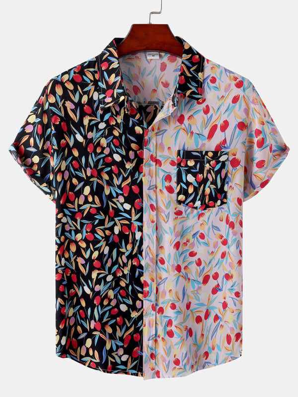 Hawaiian Style Digital Printing Short Sleeve Shirt Men's Shirts