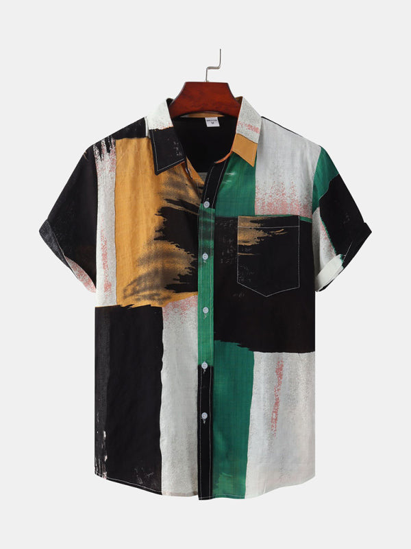 Hawaiian Style Digital Printing Short Sleeve Shirt Men's Shirts