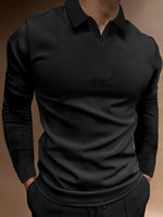 Men's Stand-Up Collar V-neck Polo T-Shirt