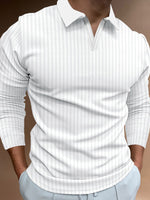 Men's Stand-Up Collar V-neck Polo T-Shirt