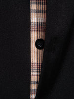 Men's Casual Collar Buttoned Plaid Color Block Short Sleeve Shirt