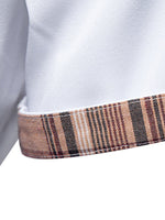 Men's Casual Collar Buttoned Plaid Color Block Short Sleeve Shirt