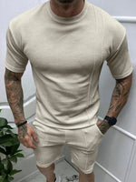 Casual Solid Color Short Sleeve Suit