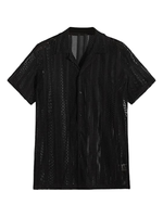 Men's Street Casual Button Knitted Short Sleeve Shirt