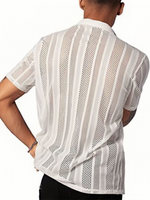 Men's Street Casual Button Knitted Short Sleeve Shirt