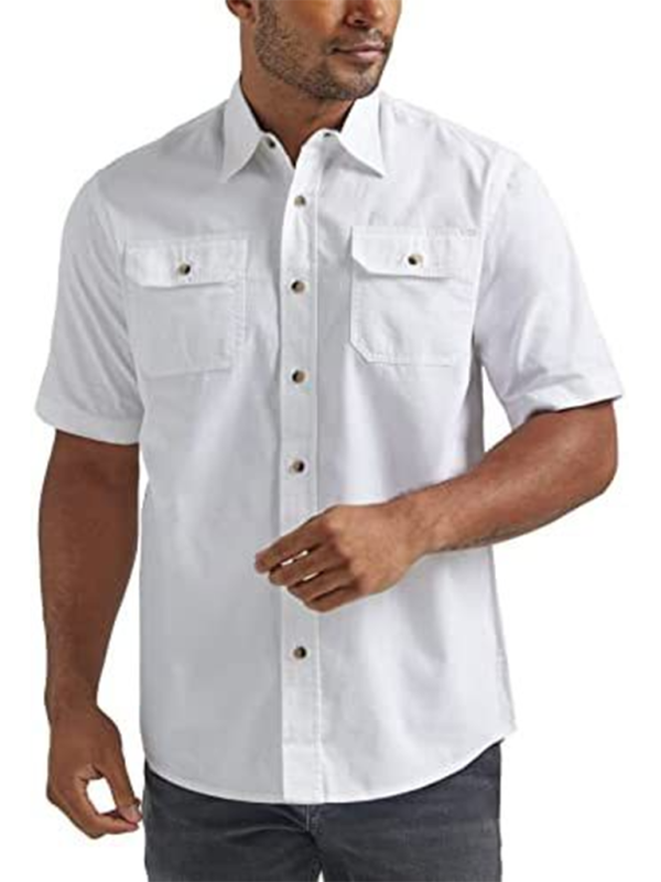 Men's Casual Solid Color Classic Short Sleeve Shirt