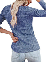 Women's Long Sleeve Henley Shirts V Neck Down Tops - D'Sare