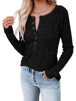 Women's Long Sleeve Henley Shirts V Neck Down Tops - D'Sare