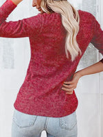 Women's Long Sleeve Henley Shirts V Neck Down Tops - D'Sare