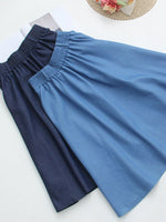 Women Casual Midi High-Waist A-Line Skirt