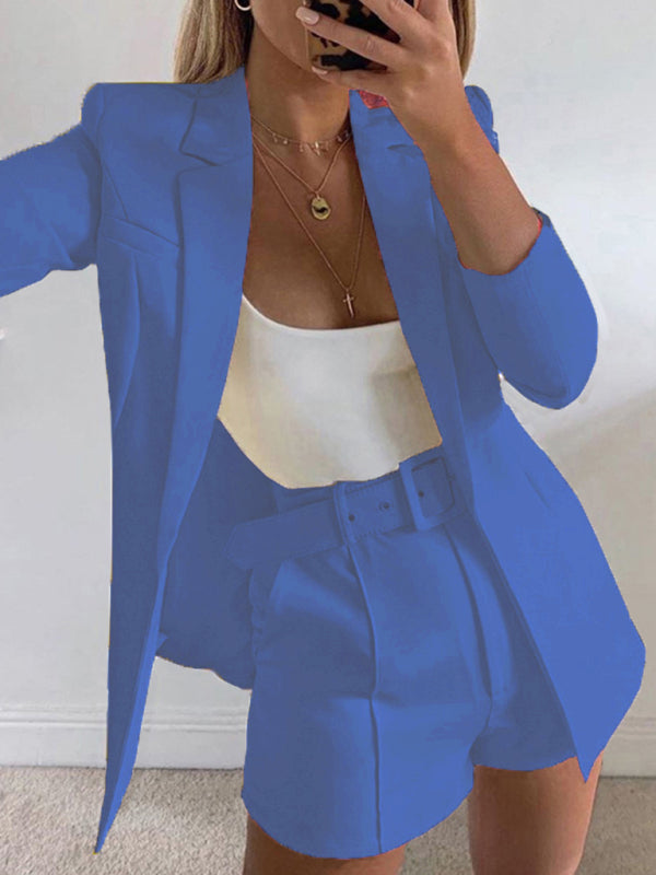 Fashion new sexy temperament stylish casual small suit cardigan suit