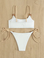 Women's solid color hoop sexy bikini sets - D'Sare