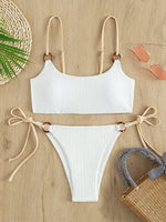 Women's solid color hoop sexy bikini sets - D'Sare