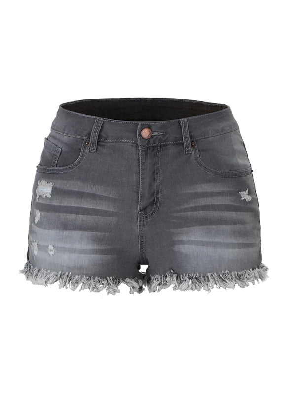 Women's Summer Casual Tassel High Waist Denim Shorts