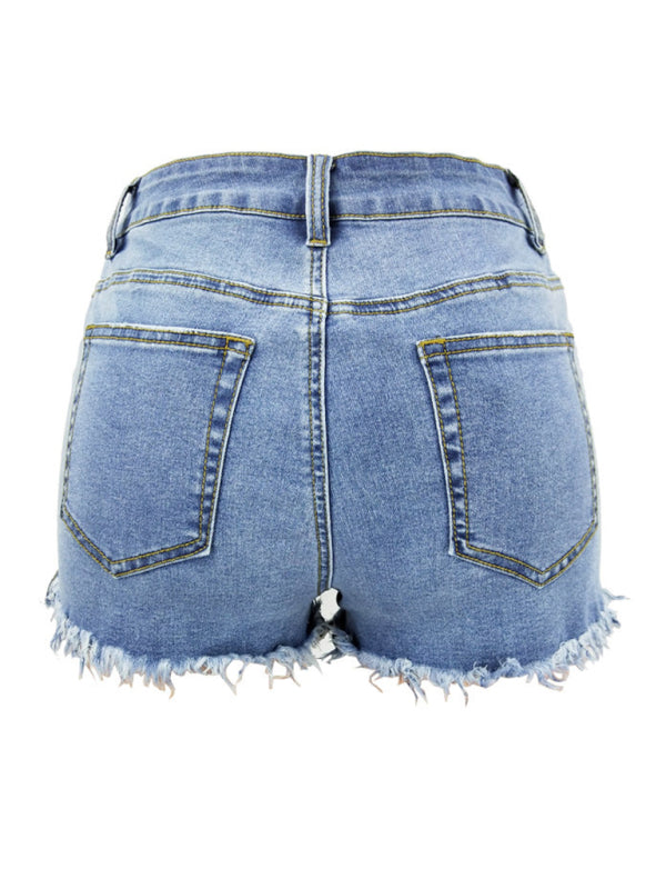 Women's Summer Casual Tassel High Waist Denim Shorts