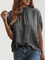 Casual Fashion Printed Slit Dolman Sleeve Top Women