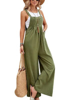 Women's Solid Color Casual Bib Trousers - D'Sare